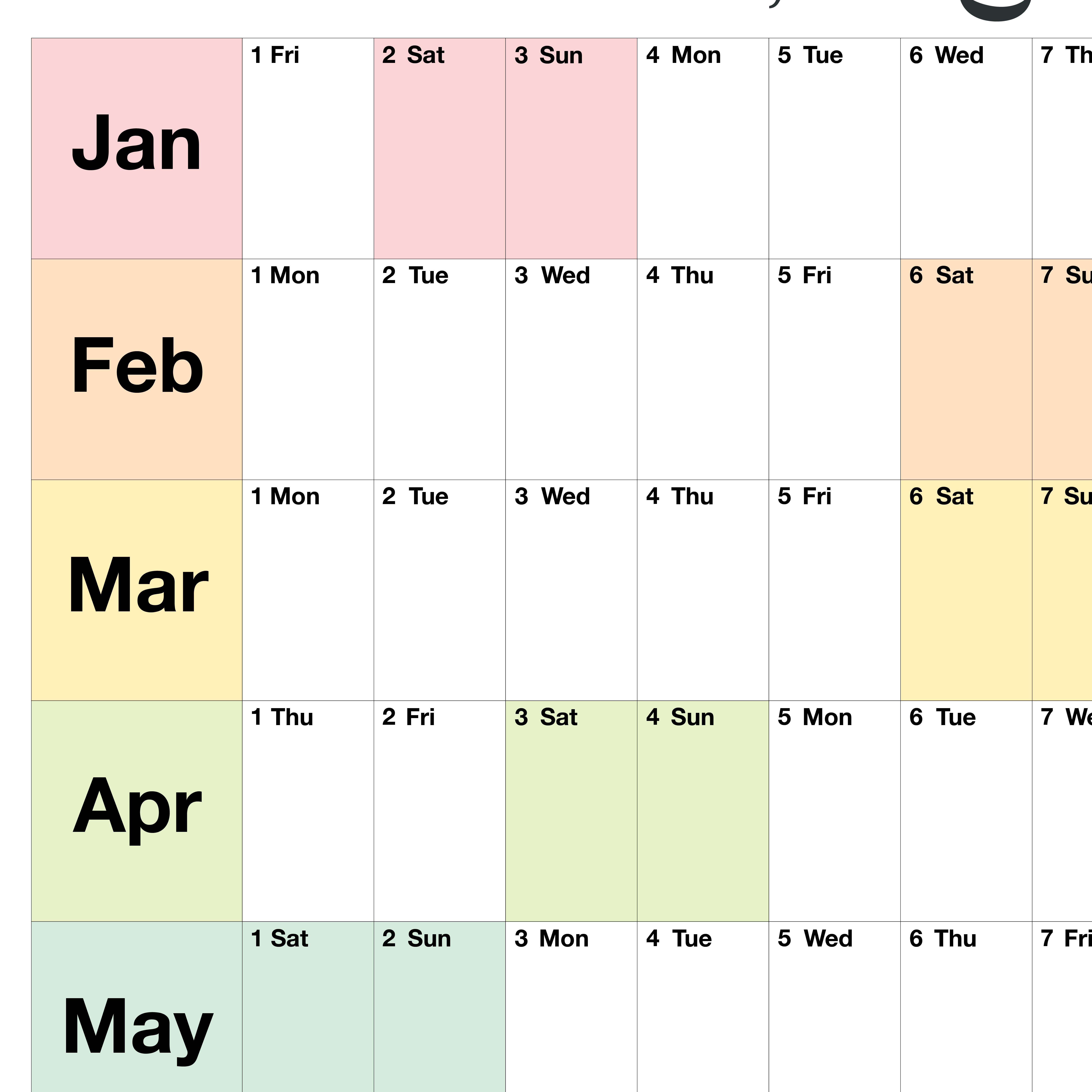 Wall Planner displayed on wall